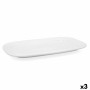 Plat à Gratin Bidasoa Glacial Céramique Blanc (36 x 21 cm) (Pack 3x)