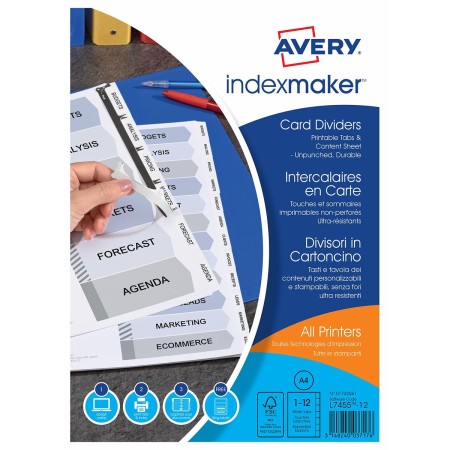 Séparateurs Avery 1732061 Blanc Carton (1 Unité)