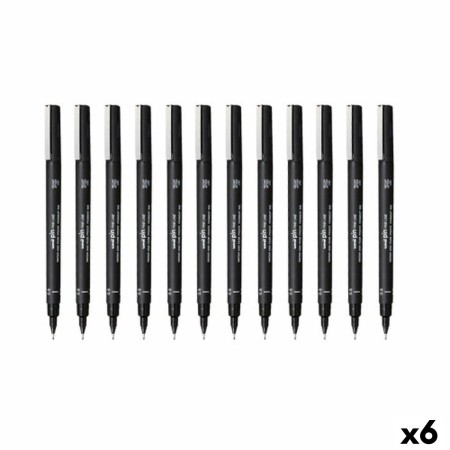 Marqueur permanent Uni-Ball PIN06-200 Noir 0,6 mm 12 Pièces (6 Unités)