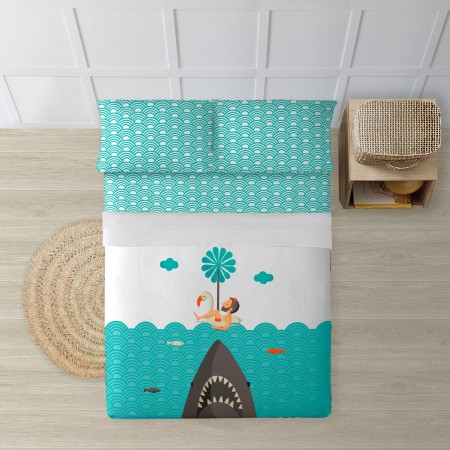 Jeu de draps Decolores Jaws Multicouleur 175 x 270 cm