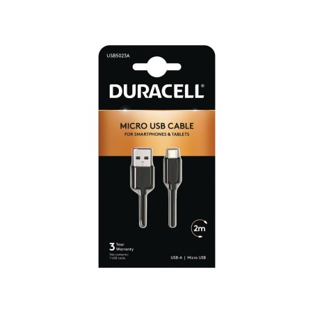 Cable USB DURACELL USB5023A 2 m Negro (1 unidad)