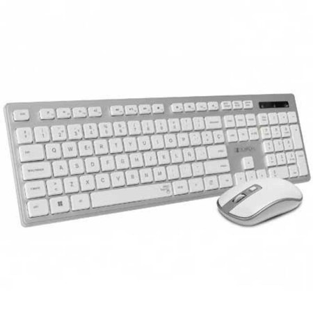 Clavier et souris sans fil Subblim SUBKBW-CEKE10 Argenté ABS Espagnol Qwerty