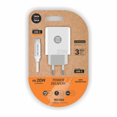 Cargador de Pared + Cable USB-C Tech One Tech TEC2263