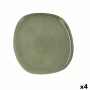 Assiette plate Bidasoa Ikonic Céramique Vert (26,5 x 25,7 x 1,5 cm) (Pack 4x)