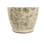 Vase Home ESPRIT Blanc Marron Vert Grès Feuille d'une plante 13 x 13 x 35 cm