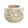 Vase Home ESPRIT Blanc Marron Vert Grès Feuille d'une plante 21 x 20 x 16 cm