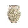 Vase Home ESPRIT Blanc Marron Vert Grès Feuille d'une plante 17 x 17 x 22 cm