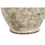 Vase Home ESPRIT Blanc Marron Vert Grès Feuille d'une plante 17 x 17 x 22 cm