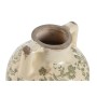 Vase Home ESPRIT Blanc Marron Vert Grès Feuille d'une plante 17 x 17 x 22 cm