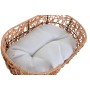 Cama para mascota Home ESPRIT Blanco Marrón claro Metal ratán sintético 50 x 35 x 14 cm (2 Piezas)