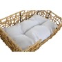 Lit pour animal domestique Home ESPRIT Blanc Marron Clair Métal rotin synthétique 50 x 35 x 14 cm (2 Pièces)