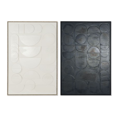 Cadre Home ESPRIT Noir Beige Abstrait Moderne 83 x 4,5 x 123 cm (2 Unités)