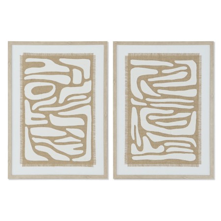 Cadre Home ESPRIT Blanc Beige Abstrait Scandinave 52,7 x 2,5 x 72,5 cm (2 Unités)