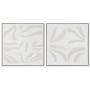 Cuadro Home ESPRIT Blanco Beige Abstracto Escandinavo 83 x 4,5 x 83 cm (2 Unidades)