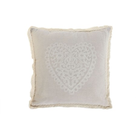 Cojín Home ESPRIT Beige Romántico 45 x 45 cm