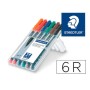 Marqueur permanent Staedtler 318 WP6 1 mm Noir Multicouleur