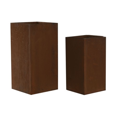 Set de Maceteros Home ESPRIT Metal 25 x 25 x 50 cm (2 Unidades)