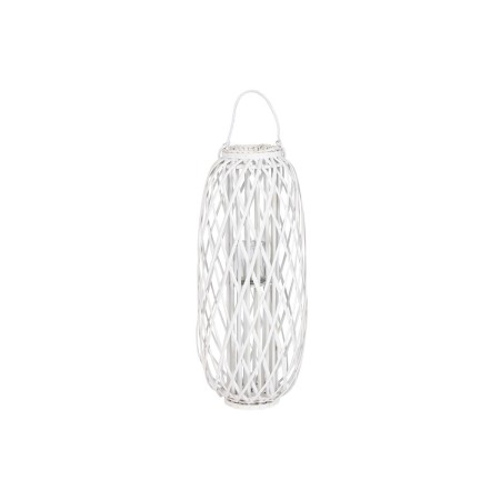 Bougeoir Home ESPRIT Blanc osier Verre 34 x 34 x 80 cm