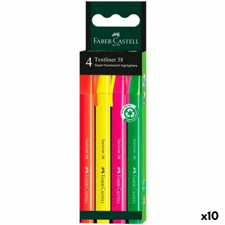 Ensemble de Marqueurs Fluorescents Faber-Castell Textliner 38 Multicouleur (10 Unités)