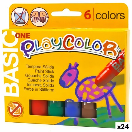 Bâtons de gouache solide Playcolor Basic One Multicouleur (24 Unités)