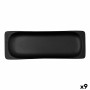 Bandeja de Aperitivos Bidasoa Fosil Negro Cerámica Alúmina 36 x 12,7 x 2,9 cm (9 Unidades)
