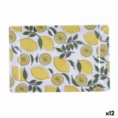 Plateau apéritif Quid Sicilia Multicouleur Bioplastique Citron 30 x 20 x 2 cm (12 Unités)