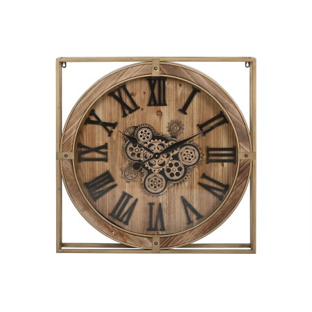 Horloge Murale Home ESPRIT Doré Naturel Verre Fer Bois MDF 72 x 10 x 72 cm