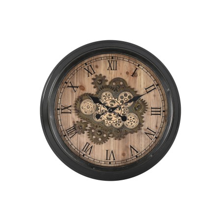 Horloge Murale Home ESPRIT Noir Doré Naturel Verre Fer Vintage 67 x 9 x 67 cm