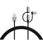 Cable USB Varta 2 m Negro 3 en 1 USB-C Micro USB Lightning