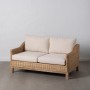 Sofá de Jardín Natural Madera de mango Foam Fibra natural 141 x 86 x 62 cm