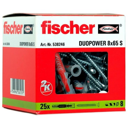 Chevilles et vis Fischer DUOPOWER 538246 Ø 8x65 mm (25 Unités)