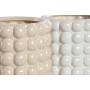 Set de Maceteros Home ESPRIT Blanco Beige Cerámica 16 x 16 x 16 cm (2 Unidades)