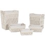 Panier à linge Home ESPRIT Blanc Naturel Métal Shabby Chic 42 x 32 x 51 cm 5 Pièces