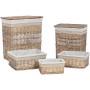 Cesto para la Ropa Sucia Home ESPRIT Beige Natural Mimbre Shabby Chic 47 x 35 x 55 cm 5 Piezas