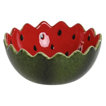 Bol pour Apéritifs Home ESPRIT Rouge Vert Grès Pastèque 15 x 15 x 6,5 cm