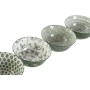 Set de Cuencos Home ESPRIT Blanco Verde Porcelana Shabby Chic 15 x 15 x 7 cm