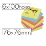 Notas Adhesivas Post-it 654-TFEN 76 x 76 mm A7 Estándar (6 Unidades)