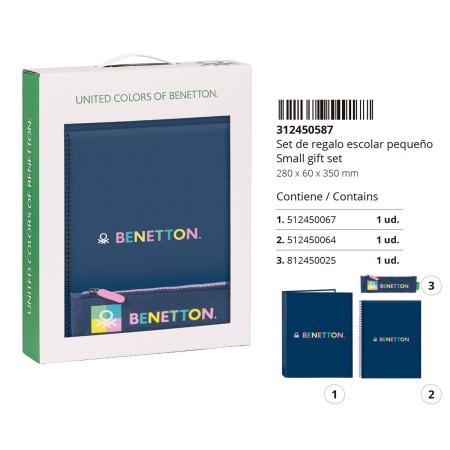 Set de Papelería Benetton Cool Azul marino