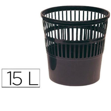 Corbeille à papier Q-Connect KF15149 Noir Plastique 15 L