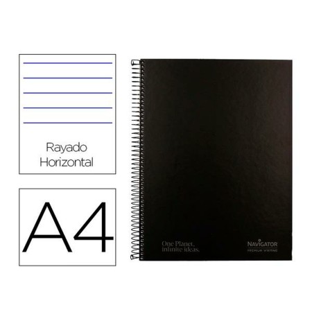 Cuaderno Navigator NA41 Negro A4 80 Hojas