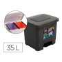 Seau à déchets avec pédale Plastic Forte 1126522 Noir Plastique 30 L