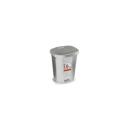 Seau à déchets avec pédale Plastic Forte 1230712 Aluminium 10 L Argenté