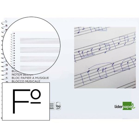 Cahier de musique Liderpapel BM02 Blanc 20 Volets