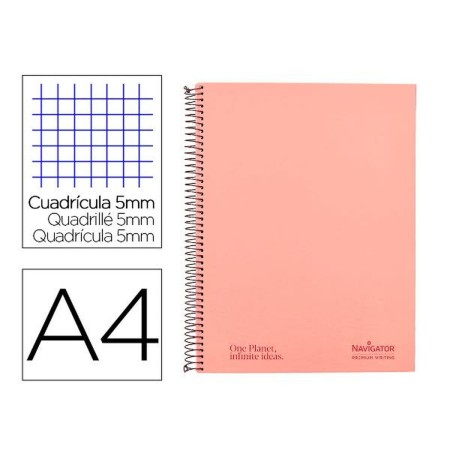 Cuaderno Navigator NA28 Rosa A4 120 Hojas