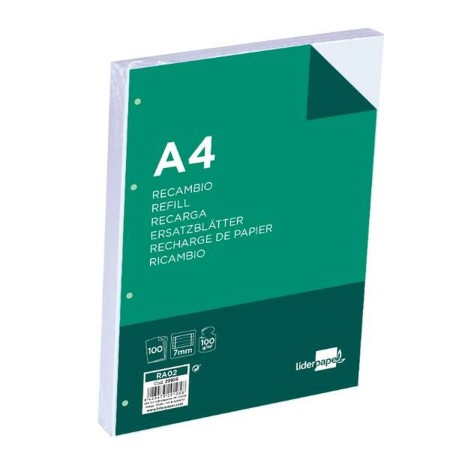 Recambio Liderpapel RA02 Blanco A4 100 Hojas