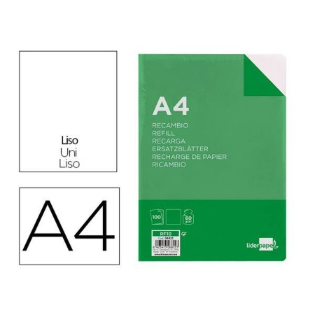 Rechange Liderpapel RF10 Blanc A4 100 Volets