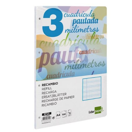 Recambio Liderpapel RF23 Blanco A4 100 Hojas