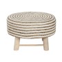 Repose-pied Home ESPRIT Jute Bois d'eucalyptus 50 x 50 x 30 cm
