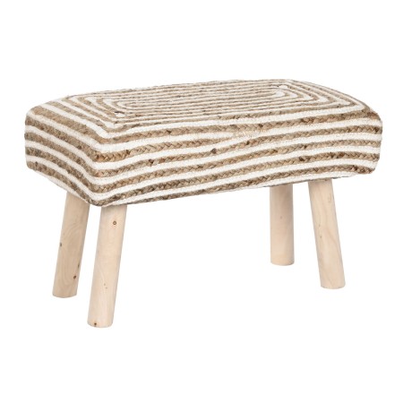 Repose-pied Home ESPRIT Jute Bois d'eucalyptus 60 x 31 x 38 cm