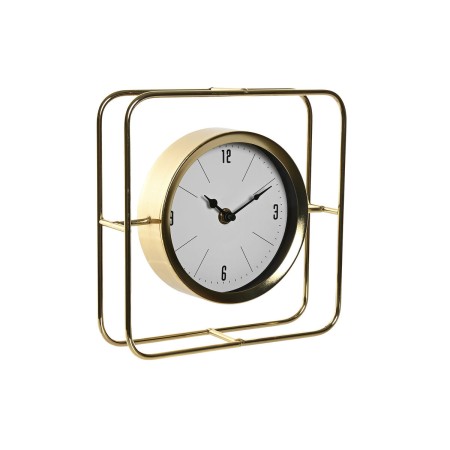 Horloge de table Home ESPRIT Doré Métal Verre 21,8 x 6 x 21,8 cm